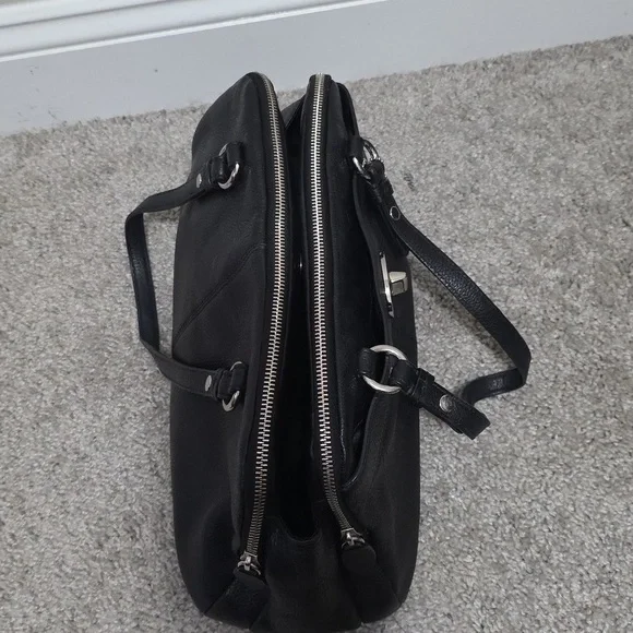 Coach Y2K Penelope Pebbled Leather Satchel Shoulder Bag Black Turnlock - Picture 4 of 13